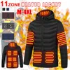 15 zones veste chauffante USB hommes hiver extérieur vestes de chauffage électrique sport chaud manteau thermique vêtements gilet chauffant 240118