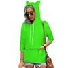 Kadın Hoodies Neon Yeşil Külot Uzun Kollu Hoodie Sweatshirt Baskılı Cep Kapüşonlu Sweatshirt Kadınlar İçin