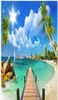 3d carta da parati personalizzata po Non tessuto murale Ocean Beach Ponte di legno room decor pittura immagine 3d muro muals carta da parati per pareti7504568