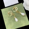 Vintage Designer Fashion Earrings Womens Luxury Pearl Ear Studs Wedding Mens Womens Earring Jewelry Ear Ring Wedding Party Gifts