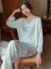 Dames Slaap Lounge Chinese Stijl Gedrukt Pyjama Sets Dames Los S-4XL Vintage Vrije tijd Ontworpen Elegant Dames Nieuw Lente Nachtkleding Dun Chic HomeL240122