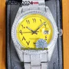 Ap moissanite męski zegarki automatyczne VVS Silver Diamonds Pass Test Automatyczny ruch Eternity Hip Hop Watches RRF Najnowsze produkty 126334 126331 126333 Yello