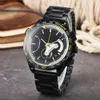 2024 Multifunction Men Designer Automatic Quartz Tag Watch Mens Auto 6 Hands Sports Watches Wristwatch Black Rubber Strap T09