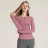 Herbst Und Winter Kordelzug Yoga Kleidung Top Quick Dry Schlank Reißverschluss Mode Fitness Sweatshirt Langarm Frauen Mit Logo LL