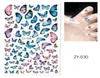Autocollant pour ongles bleu auto-adhésif, motif papillon mignon 3D coloré, imperméable, pointes de manucure, décoration à faire soi-même, 7210339