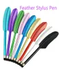 Kleurrijke Feather Stylus Pen Hoge Gevoelige Stylus Touch Screen Pen voor ipad iphone Samsung Tablet 3653898