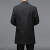 Mężczyźni długie okopy płaszcze wysokiej jakości guziki wiatrówki męska moda Odkręć obroń