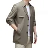 Printemps Automne Vêtements Pour Hommes Trench-Coat Revers Simple Boutonnage Droit Affaires Décontracté Jeunes Jeunes Style Populaire Veste Hommes