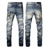 Herren Lila Jeans Designer Jeans Mode Distressed Ripped Bikers Damen Denim Cargo Für Männer Schwarze Hosen