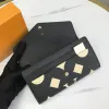 Modedesigner-Geldbörsen, luxuriöse Umschlag-Geldbörsen, Herren- und Damen-Geldbörsen, hochwertige geprägte Blumenbriefe, langer Kartenhalter, schlanke Geld-Clutch-Taschen mit Box