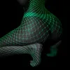 Sexy Set 12 Styles Glow In The Dark Fishnet Bodysuit Frauen Sexy Open Crotch Bodystockings Hot Pole D Party Club Luminous Sex ClothesL240122