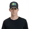 Ballkappen Benutzerdefinierte Flagge von Schweden Baseballmütze Hip Hop Damen Herren Verstellbarer Papa Hut Herbst