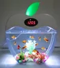 Aquarium USB Mini Aquarium med LED Night Light LCD Display SN och Clock Fish Tank Anpassa Aquarium Tank Fish Bowl D20 Y205519675