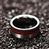 バンドTigrade 8mm Tungsten Carbide Rings for Men wood inlay brushed完成した結婚指輪婚約リングファッションジュエリーギフト