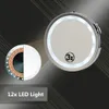 Lustra 6 '' okrągłe kompaktowe LED oświetlone 3x powiększające lustro z 3 kubkami ssącymi do golenia kosmetycznego makijażu łazienki pielęgnacja twarzy