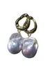 Boucles d'oreilles pendantes en argent sterling 925, perle baroque naturelle d'eau douce des mers du Sud
