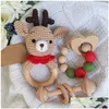 Geschenksets Baby Handtuch Born Badeset Geschenke Box Doppelseitige Baumwolldecke Holzrassel Bürsten Armband Cloghet Produkte Drop Lieferung DHLBO