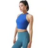 Al Yoga Soft Top That Women Sports Bras Medium Impact Sömlös glädje High Neck Bh Vest på trend Longline Silhouette Sleek Back Lounge för att Locust Hot Girl Tank