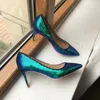 Туфли под платье, зеленые, синие, с блестками, женские пикантные блестящие туфли-лодочки с острым носком на высоком каблуке 12 см, 10 см, 8 см, для свадебной вечеринки, великолепные туфли-лодочки на шпильке
