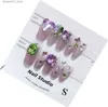 Faux ongles Emmabeauty Acrylique Presse à la main sur les ongles en dégradé Thème coeur violet Faux conseils réutilisables avec outils No.EM24340 Q240122