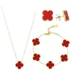 Designers jewelry clover Four Leaf Grass Necklace Bracelet Earrings Three Piece Set Versatile Jewelry Set Five Flower Bracelet Collar Chain Earrings