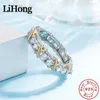Luxuriöser Ring aus 925er-Sterlingsilber mit AAA-Zirkon-Kristall als Verlobungsschmuck für eine Frau