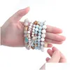 Beaded Bojiu Trendy Dames Armband Set Naturel Ag. Steenglaskralen Bohemen Prachtige barsets van 6 stuks Festivalgeschenken Bcset18 Drop De Dhgee