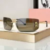 New miu sunglasses luxury rimless design women sunglasses high quality outdoor sun shades