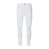 Calças de brim masculinas casuais hip hop high street na moda nova marca anti envelhecimento fino ajuste casual jeans apertados