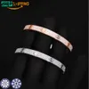 Dropshipping marcas famosas designer 925 prata esterlina moda rosa ouro moissanite diamante pulseira parafuso prego pulseira jóias