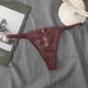 Sexy set sexy dames bloemen kanten slipje uitgehold transparant ondergoed vrouwelijke laagbouw naadloze katoenen string strings effen lingerieL240122