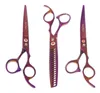 Hair Scissors 70quot Purple Dragon Pets Grooming Dog Trimming Clippers Animals StraightThinningCurved Shears Forceps Comb B004998994