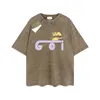 Erkek Tasarımcı Gu T-Shirt Vintage Retro Yıkalı Gömlek Lüks Marka Tişörtleri Kadınlar Kısa Kol Tişört Yaz Nedensel Tees Hip Hop Üstler Şortlar Kıyafetler Çeşitli Renkler G-38