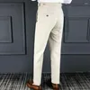 Männer Hosen Koreanische Frühling Einfarbig Anzug Hose Slim Fit Füße Casual Britischen Hohe Taille Büro-hosen Männer kleid Hosen