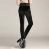 Capris Winter Plus Veet Skinny Leggings女性の温かいベロアパンツプラスサイズ4xlハイウエスト弾性固体カジュアルズボンブラックブルー