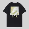 Herrskjorta designer t-shirt par sommar rund hals kort ärm rent bomullstyg bokstäver mönster tryck extra stor s-xxxl