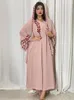 Roupas étnicas Marrocos Muçulmano Abaya Vestido com Hijab Chiffon Bordado Kaftans Noite Vestidos Longos para Mulheres Dubai Turquia Islam Robe