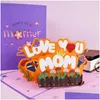 Greeting Cards 3D Pop Up Mothers Day Gifts Floral Bouquet Flowers For Mom Wife Birthday Sympathy Get Well Wholesale Drop Delivery Home Dhhtq