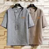 T-shirts pour hommes Mode manches courtes O Cou T-shirt décontracté Gris Lin Coton Pour 2024 Vêtements d'été TOP T-shirts Tshirt Oversize 5XL Chemise