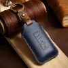 Leather Car Key Case Cover for Mitsubishi Outlander ASX Lancer Pajero Sport Eclip Cross