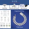 Tuhe Jewelry Manufacturer Mens Hip Hop 18mm 925 Sterling Silver 3 Rows Vvs Moissanite Diamond Iced Out Cuban Link Chain Bracelet