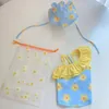 Hundkläder Summer Pet Clothes Bikini och Swim Cap Set för små hundar Chihuahua Yorkshire baddräktdräkt