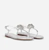 صيف فاخر Nappa Leather Enterction Thong Sandals Flats Flats Women Flip Flops Lace Ups Jewel على شكل قلب أنيقة العلامة التجارية Lady Comfort Walking