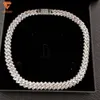 Collier chaîne cubaine Miami glacé pour hommes, 15mm, Baguette diamants Vvs Moissanite, argent Sterling 925, hip hop, chaîne à maillons cubains