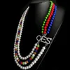 Necklaces Beautiful The Order of the Eastern Star society OES letter Label Multilayer rhinestone bead Pearl Necklace