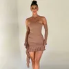 Women's Blouses Shirts Off Shoulder Long Sleeve Mini Dress Ruffle Ruched Bodycon Pink Short Birthday Party Dresses For Women Hot Club Outfit YQ240120