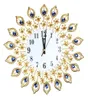 Grande relógio de parede pavão diamante metal cristal digital agulha relógios para sala estar decoração casa grande parede clock9044830