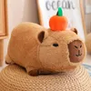 Bambole di peluche Capibara Peluche Simulazione Capibara con frutta Peluche soffici Animali di peluche Ciondolo a bolle Regalo divertente per Natale