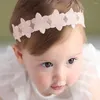 Hair Accessories 2Pcs Baby Lace Headband Elastic Born Flowers Soft Nylon Band Girls Princess Turban Infant Headwrap