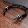 Charm Bracelets Special Design Snake Chain Magnetic Buckle Genuine Leather Bracelet For Men Unisex Jewelry Accessories Birthday Party Gift